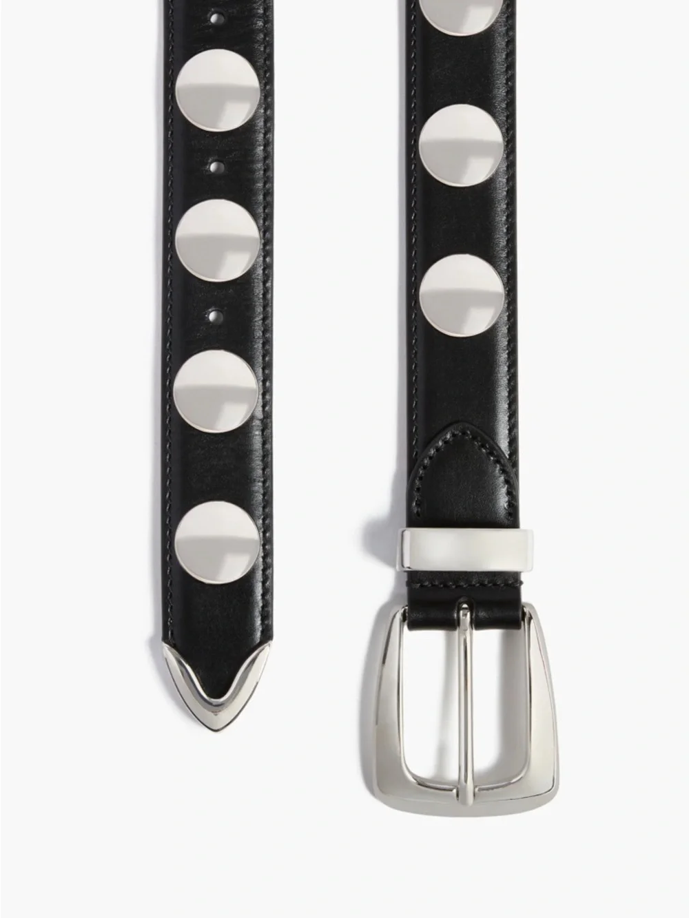 Khaite Benny Belt studded leather belt with Silver Hardware